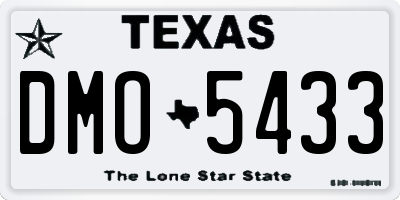 TX license plate DMO5433