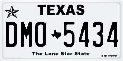 TX license plate DMO5434