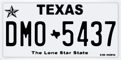 TX license plate DMO5437