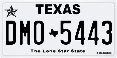TX license plate DMO5443
