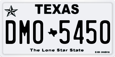 TX license plate DMO5450