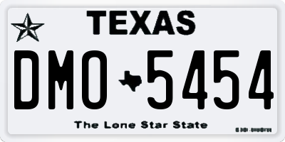 TX license plate DMO5454