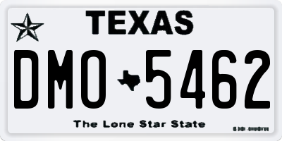 TX license plate DMO5462
