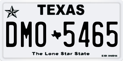 TX license plate DMO5465