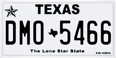TX license plate DMO5466