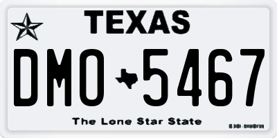 TX license plate DMO5467