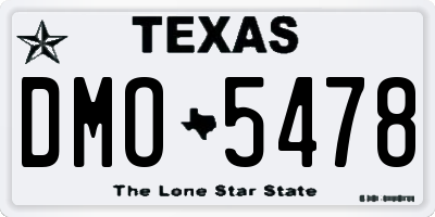 TX license plate DMO5478