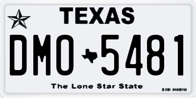 TX license plate DMO5481