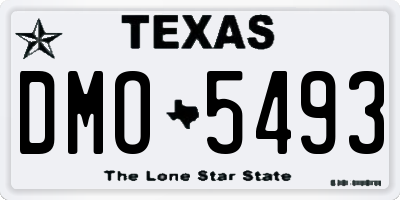 TX license plate DMO5493