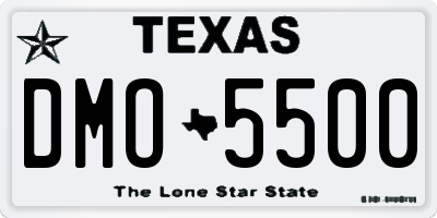 TX license plate DMO5500