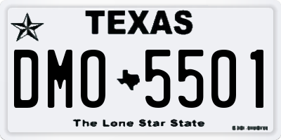TX license plate DMO5501