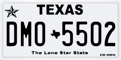 TX license plate DMO5502