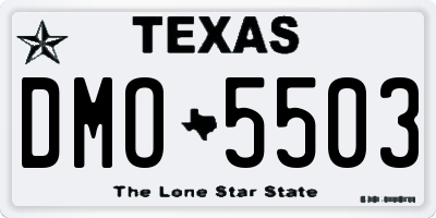 TX license plate DMO5503
