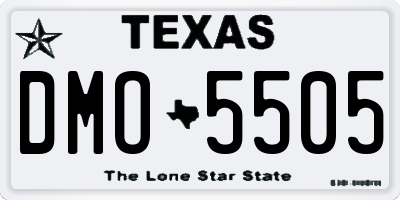 TX license plate DMO5505