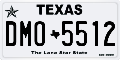 TX license plate DMO5512