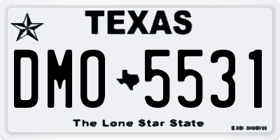 TX license plate DMO5531