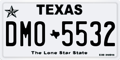 TX license plate DMO5532