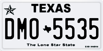 TX license plate DMO5535