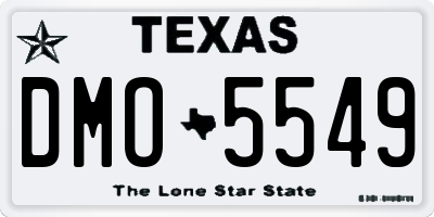 TX license plate DMO5549