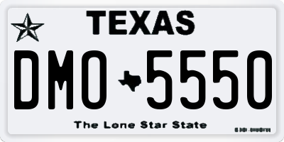TX license plate DMO5550