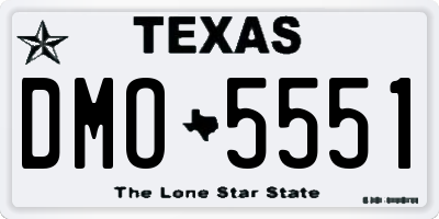 TX license plate DMO5551