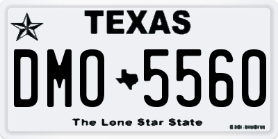 TX license plate DMO5560
