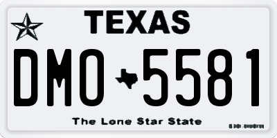 TX license plate DMO5581