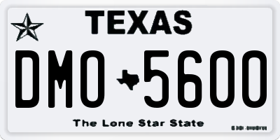 TX license plate DMO5600