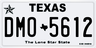 TX license plate DMO5612