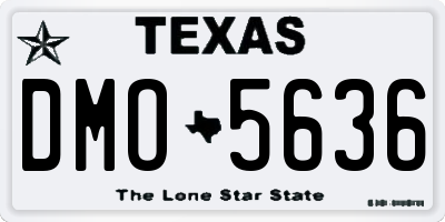 TX license plate DMO5636