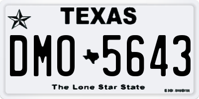 TX license plate DMO5643