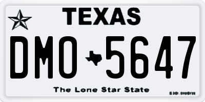 TX license plate DMO5647