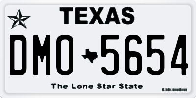 TX license plate DMO5654