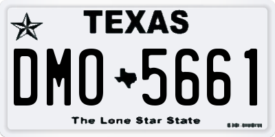 TX license plate DMO5661