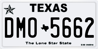 TX license plate DMO5662