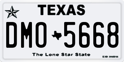 TX license plate DMO5668