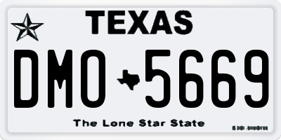 TX license plate DMO5669