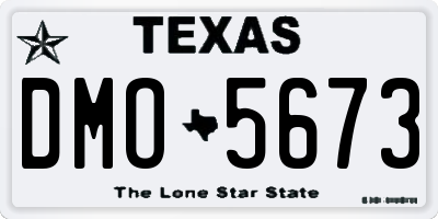 TX license plate DMO5673