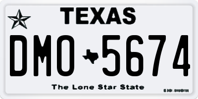 TX license plate DMO5674