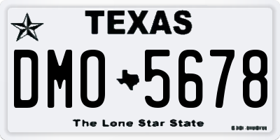 TX license plate DMO5678
