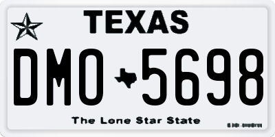 TX license plate DMO5698