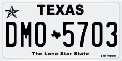 TX license plate DMO5703