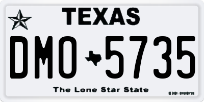 TX license plate DMO5735