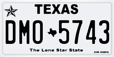 TX license plate DMO5743