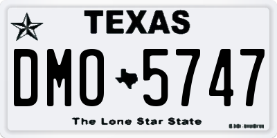 TX license plate DMO5747