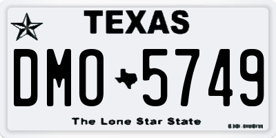 TX license plate DMO5749