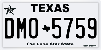TX license plate DMO5759