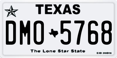 TX license plate DMO5768