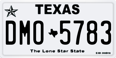 TX license plate DMO5783