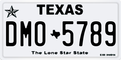 TX license plate DMO5789